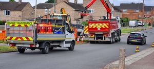 Laying the duct in Netherhall Road